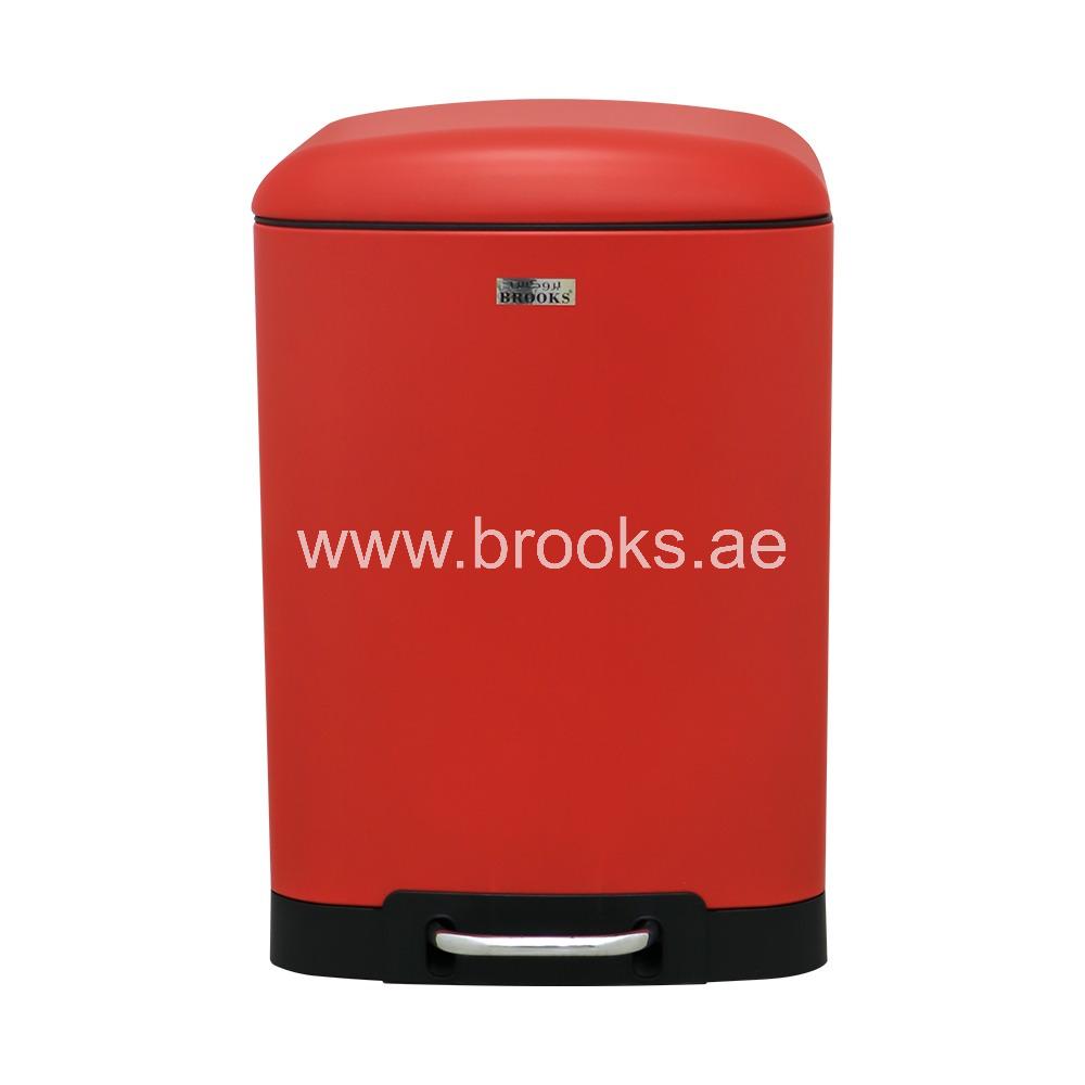 Brooks Domino Metal Pedal Bin Red 6Ltr