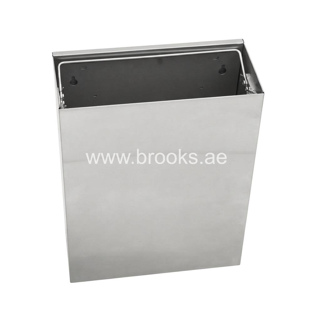 SS Wall Mounted Bin without LID Silver 23Ltr