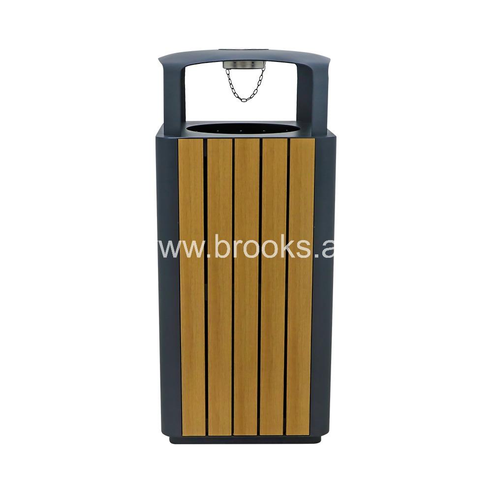 Brooks Lesvic GS+PW Sqaure Ashtray Bin 100Ltr